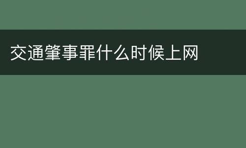 交通肇事罪什么时候上网