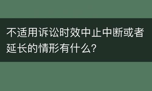 不适用诉讼时效中止中断或者延长的情形有什么？