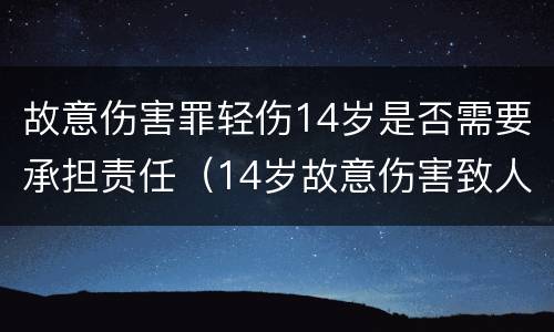 故意伤害罪轻伤14岁是否需要承担责任（14岁故意伤害致人轻伤）