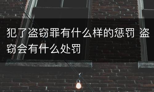 犯了盗窃罪有什么样的惩罚 盗窃会有什么处罚