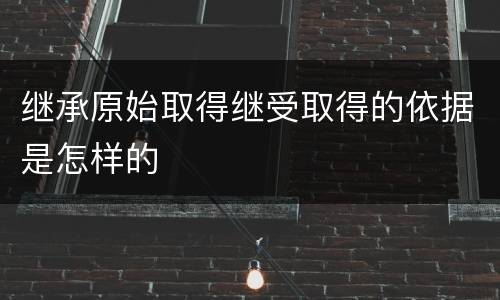 继承原始取得继受取得的依据是怎样的