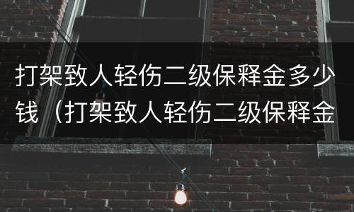 打架致人轻伤二级保释金多少钱（打架致人轻伤二级保释金多少钱一天）