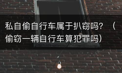 私自偷自行车属于扒窃吗？（偷窃一辆自行车算犯罪吗）