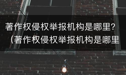 著作权侵权举报机构是哪里？（著作权侵权举报机构是哪里的）