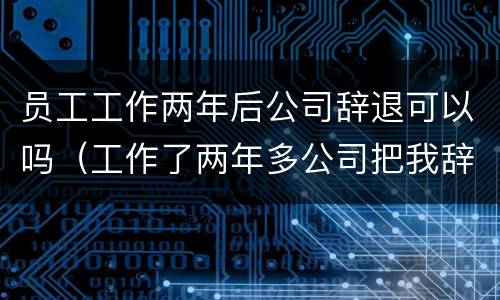 员工工作两年后公司辞退可以吗（工作了两年多公司把我辞退怎么赔偿）