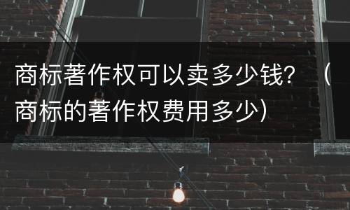 商标著作权可以卖多少钱？（商标的著作权费用多少）