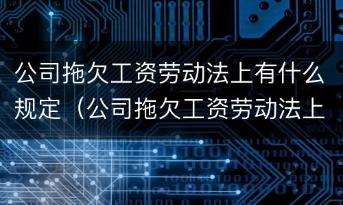 公司拖欠工资劳动法上有什么规定（公司拖欠工资劳动法上有什么规定吗）