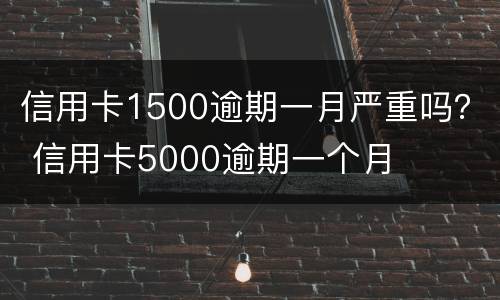 信用卡1500逾期一月严重吗？ 信用卡5000逾期一个月