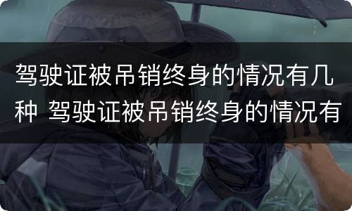 驾驶证被吊销终身的情况有几种 驾驶证被吊销终身的情况有几种类型