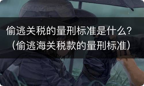 偷逃关税的量刑标准是什么？（偷逃海关税款的量刑标准）