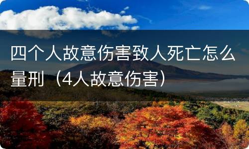 四个人故意伤害致人死亡怎么量刑（4人故意伤害）