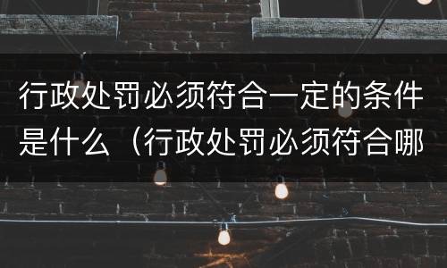 行政处罚必须符合一定的条件是什么（行政处罚必须符合哪些一定的条件）