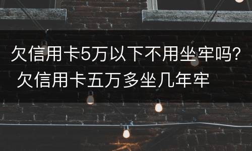 欠信用卡5万以下不用坐牢吗？ 欠信用卡五万多坐几年牢