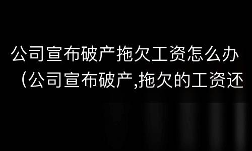 公司宣布破产拖欠工资怎么办（公司宣布破产,拖欠的工资还能要回来吗）