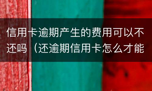 信用卡逾期产生的费用可以不还吗（还逾期信用卡怎么才能不还利息）