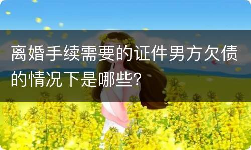 离婚手续需要的证件男方欠债的情况下是哪些？