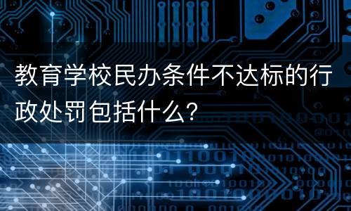 教育学校民办条件不达标的行政处罚包括什么？