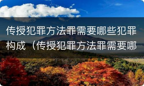 传授犯罪方法罪需要哪些犯罪构成（传授犯罪方法罪需要哪些犯罪构成条件）