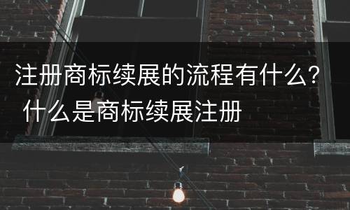 注册商标续展的流程有什么？ 什么是商标续展注册