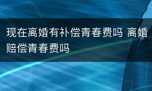 现在离婚有补偿青春费吗 离婚赔偿青春费吗