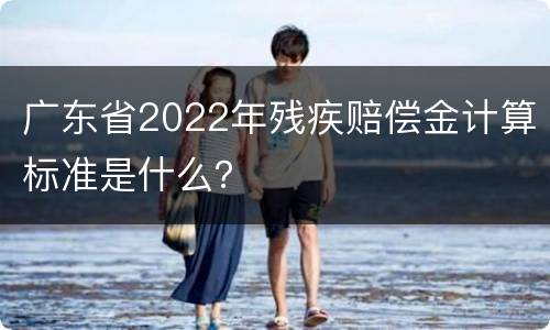 广东省2022年残疾赔偿金计算标准是什么？