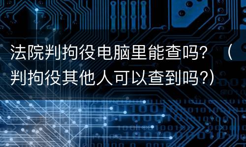 法院判拘役电脑里能查吗？（判拘役其他人可以查到吗?）