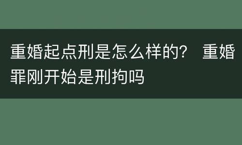 重婚起点刑是怎么样的？ 重婚罪刚开始是刑拘吗