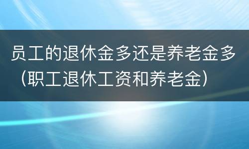 员工的退休金多还是养老金多（职工退休工资和养老金）