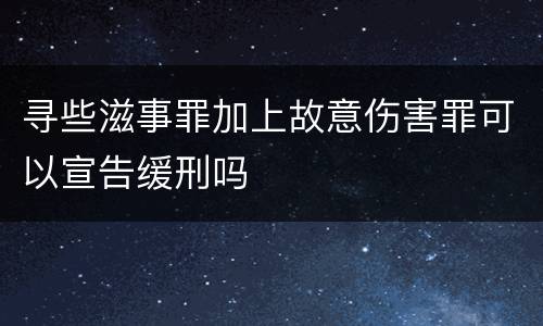 寻些滋事罪加上故意伤害罪可以宣告缓刑吗