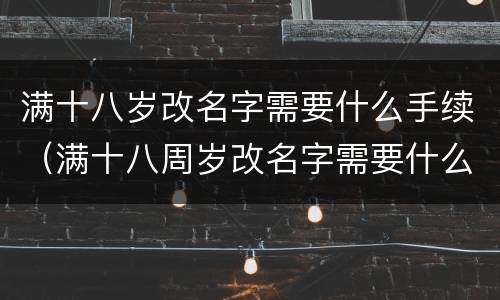 满十八岁改名字需要什么手续（满十八周岁改名字需要什么手续）