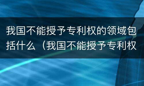 我国不能授予专利权的领域包括什么（我国不能授予专利权的领域包括什么）