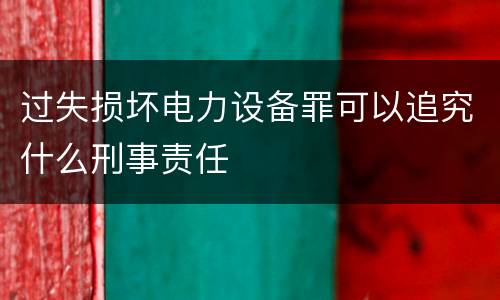 过失损坏电力设备罪可以追究什么刑事责任