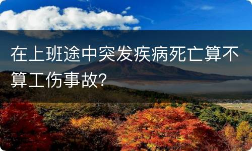 在上班途中突发疾病死亡算不算工伤事故？