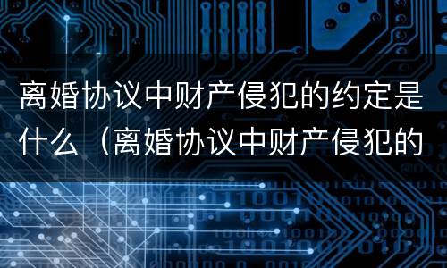 离婚协议中财产侵犯的约定是什么（离婚协议中财产侵犯的约定是什么）