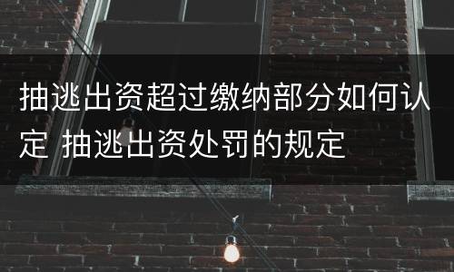 抽逃出资超过缴纳部分如何认定 抽逃出资处罚的规定