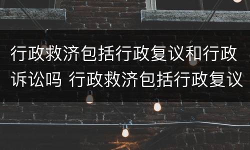 行政救济包括行政复议和行政诉讼吗 行政救济包括行政复议和行政诉讼吗