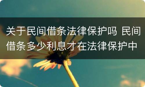 关于民间借条法律保护吗 民间借条多少利息才在法律保护中