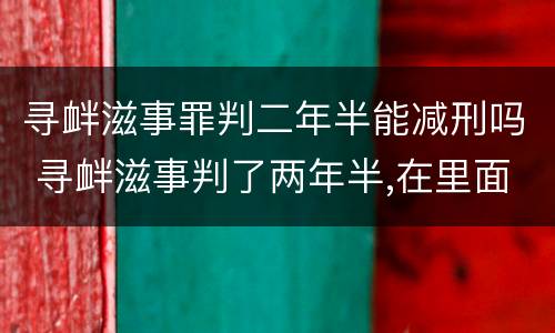 寻衅滋事罪判二年半能减刑吗 寻衅滋事判了两年半,在里面能减刑吗?