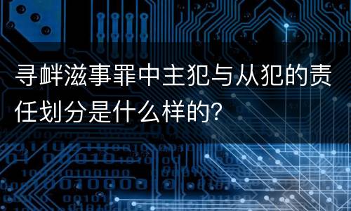 寻衅滋事罪中主犯与从犯的责任划分是什么样的？