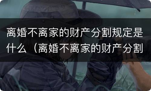 离婚不离家的财产分割规定是什么（离婚不离家的财产分割规定是什么呢）