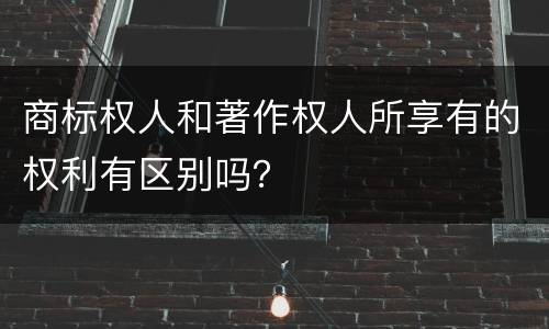 商标权人和著作权人所享有的权利有区别吗？