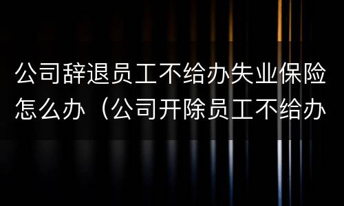 公司辞退员工不给办失业保险怎么办（公司开除员工不给办失业保险）