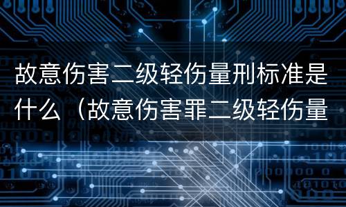 故意伤害二级轻伤量刑标准是什么（故意伤害罪二级轻伤量刑标准）