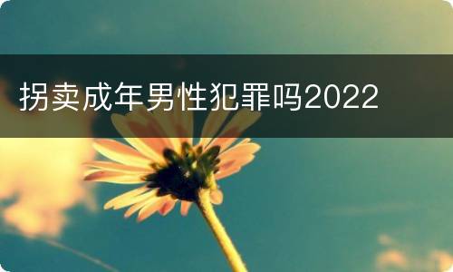 拐卖成年男性犯罪吗2022