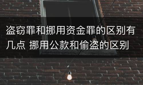 盗窃罪和挪用资金罪的区别有几点 挪用公款和偷盗的区别