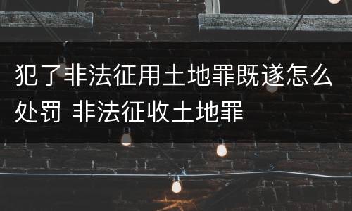 犯了非法征用土地罪既遂怎么处罚 非法征收土地罪