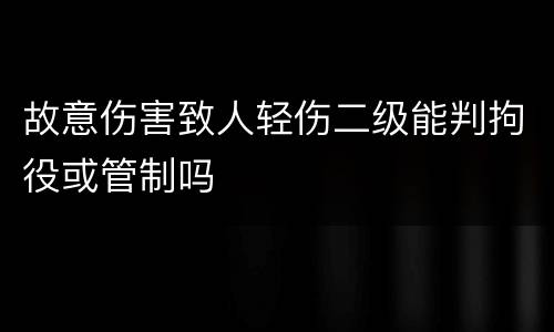 故意伤害致人轻伤二级能判拘役或管制吗