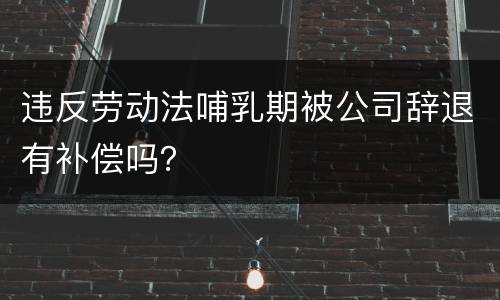 违反劳动法哺乳期被公司辞退有补偿吗？