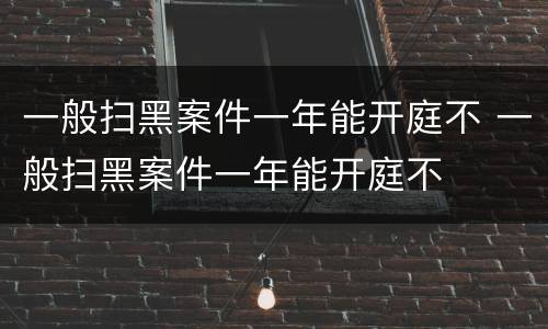 一般扫黑案件一年能开庭不 一般扫黑案件一年能开庭不