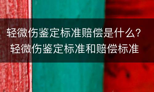 轻微伤鉴定标准赔偿是什么？ 轻微伤鉴定标准和赔偿标准